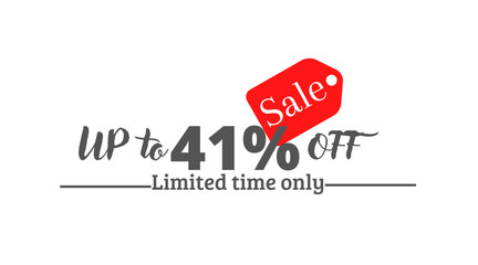 41% off sale, UP tô Online discount with label design 