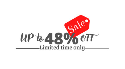 48% off sale, UP tô Online discount with label design 