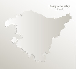 Basque Country map, autonomous community Spain, card paper 3D natura vector