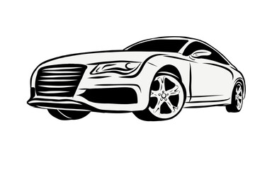 Obraz na płótnie Canvas drawing sticker sketch art decor logo steering wheel car transport emblem