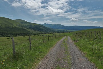 Naklejka premium en chemin en Auvergne