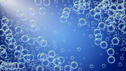 Bathtub foam. Detergent soap bubble and suds for bath. Shampoo. - obrazy, fototapety, plakaty