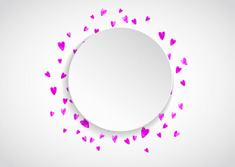 Love Template. Ornament Design For Couple. Grunge Frame. Rose Re