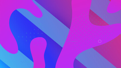 Fluid Poster. Wave Geometric Design. Color Landing Page. Rainbow