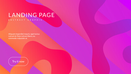 Liquid Background. Wavy Landing Page. Commercial Template. Flow