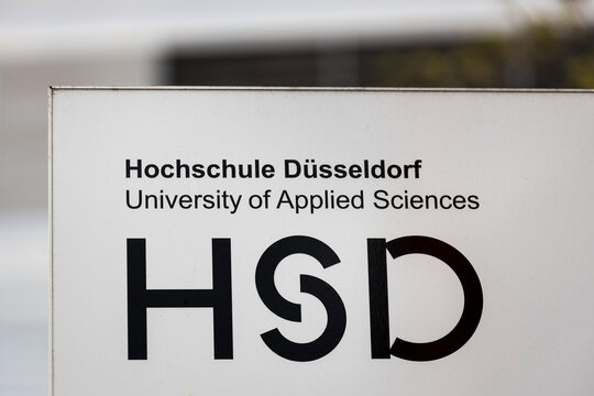 dusseldorf,nrw /germany - 17 04 2022: a sign of the hochschule dusseldorf