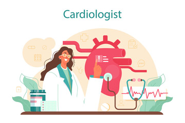 Cardiologist concept. Idea of heart medical diagnostic and treatment.