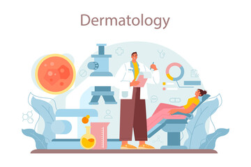 Fototapeta na wymiar Dermatologist concept. Dermatology, skin care specialist. Face or body
