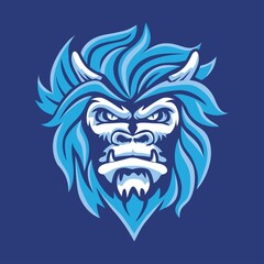 Yeti Mascot Vector Logo E Sport Design