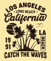 Obraz premium Long Beach California T-Shirt Design a JPEG image suitable for T-Shirt, Mugs, Bags, Posters, Cards, and much more. The Package is 4500* 5400px