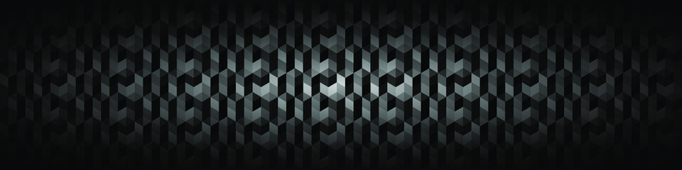 Dark black geometric grid background. Modern dark abstract vector texture