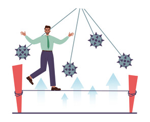 Business or life risk concept set. Challenge, danger or difficulty