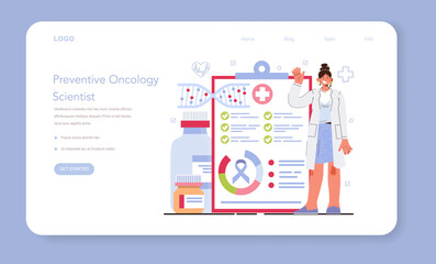 Preventive oncology web banner or landing page. Cancer disease