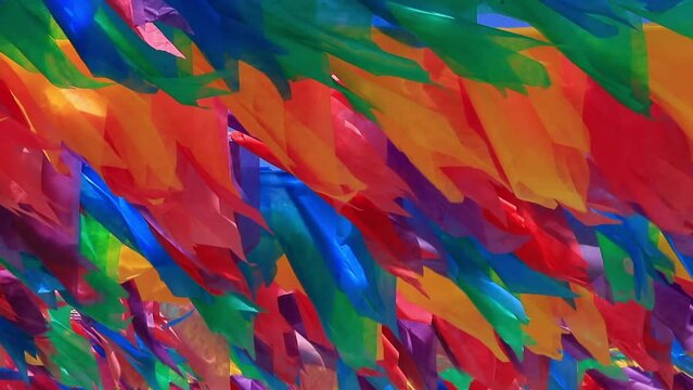 decora&ccedil;&atilde;o de festa junina -bandeirinhas decorativas coloridas tremulando