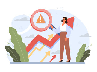 Bad consequences concept. Business character making action