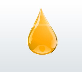 Cooking Oil, Honey drop. Icon of yellow clean drop of oil or honey