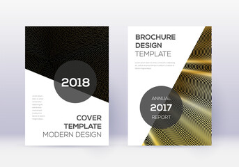 Modern cover design template set. Gold abstract li - obrazy, fototapety, plakaty
