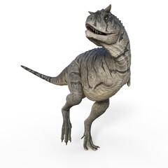 3d-illustration of an isolated dinosaur carnotaurus