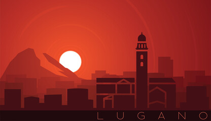 Lugano Low Sun Skyline Scene