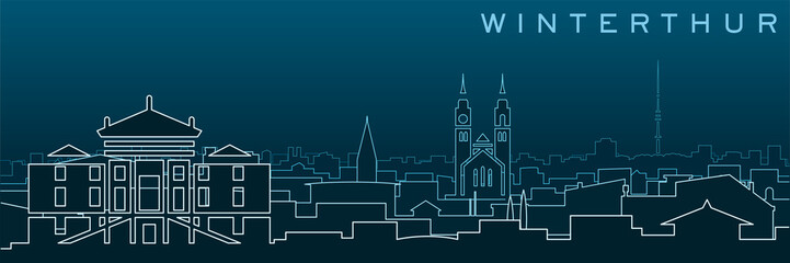 Winterthur Multiple Lines Skyline and Landmarks