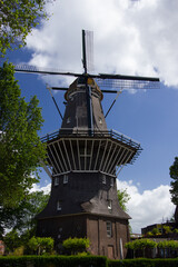 Windmill in the city of Amsterdam in Holland