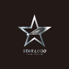 Star logo with modern concept in silver edition. 