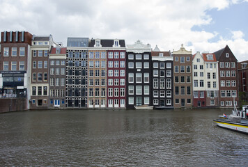 Damrak in the city of Amsterdam in the Netherlands