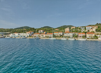 Fototapeta na wymiar Sali old town port at Dugi Otok Croatia
