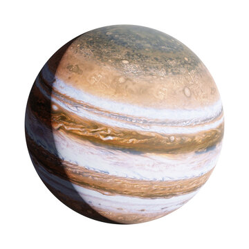 High detailed Planet Jupiter of solar system isolated. 3D rendered illustration. Elements of this image furnished by NASA.