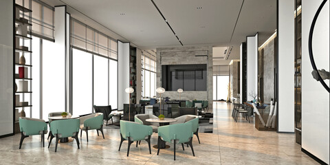3d render of working office