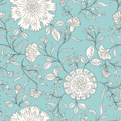 Beautiful Swirly Chintz Floral With Vintage Background