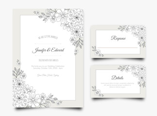 Vintage Floral Wedding Invitation