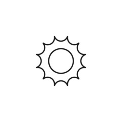 Ecology, nature, eco-friendly concept. Outline symbol drawn with black thin line. Suitable for adverts, packages, stores, web sites. Vector line icon of sun