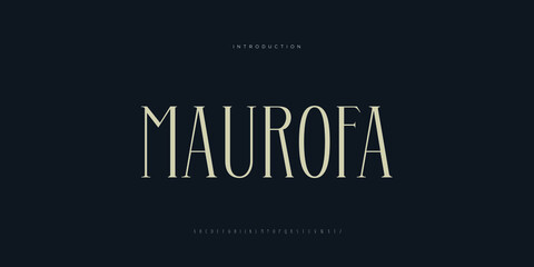 Naklejka premium Royal, an elegant alphabet font and number. Premium uppercase fashion Design typography. vector illustration