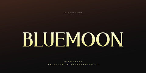 Royal, an elegant alphabet font and number. Premium uppercase fashion Design typography. vector illustration