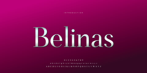 Royal, an elegant alphabet font and number. Premium uppercase fashion Design typography. vector illustration