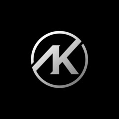 AK circle Logo Design Vector