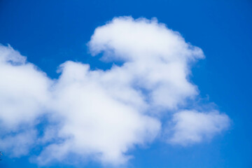 Obraz premium Cumulus clouds. White clouds on a blue background.