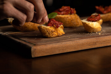 Bruschettas and tomatos