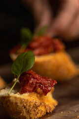 Bruschettas and tomatos