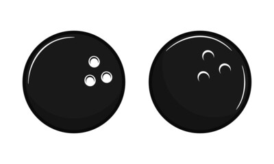 Vector Bowling balls icons isolated on white background. Vintage bowling ball set. Design elements for logo, poster, emblem. Sport icons. Vector illustration