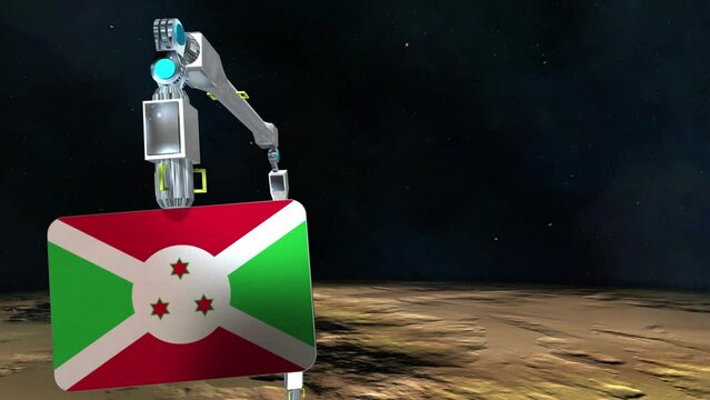Burundi flag plate excavated from the planet.
