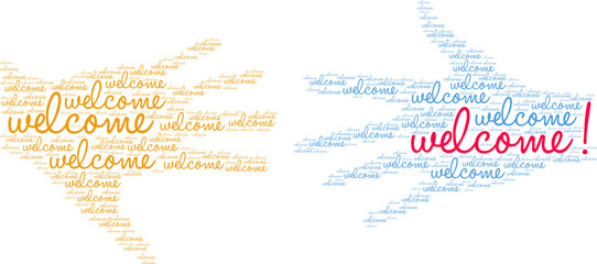 Welcome Word Cloud on a white background. 
