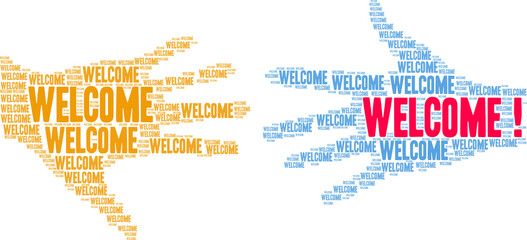 Welcome Word Cloud on a white background. 