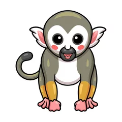 Fotobehang Cute little squirrel monkey cartoon © frescostudio