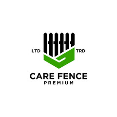 fence care minimalism logo vector design