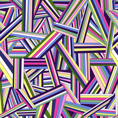 Irregular colorful stripes seamless pattern. Abstract colored background. Repeat endless background. Design element, vector illustration