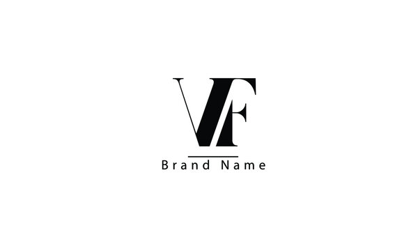 VF FV V F abstract vector logo monogram template