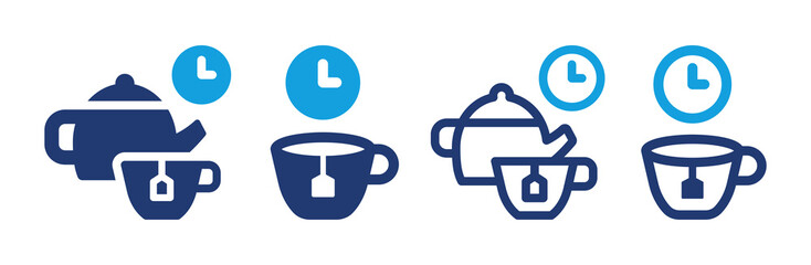Obraz premium Tea time vector icon set 