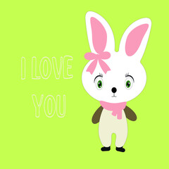 cute rabbit love and easter